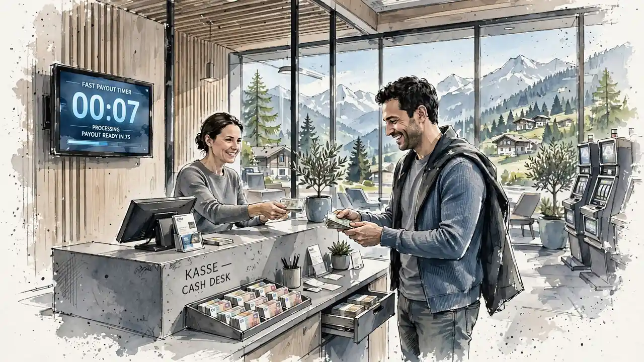 Modernes Schweizer Casino mit schnellen Auszahlungen und Alpenblick